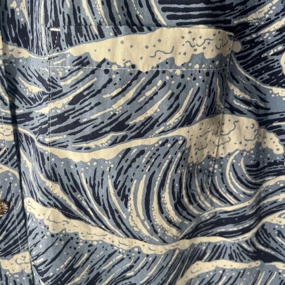 Cooke Street Hawaiian Shirt Mens XL Blue Wave Print Button Up Short Sleeve 2024 - Picture 12 of 16